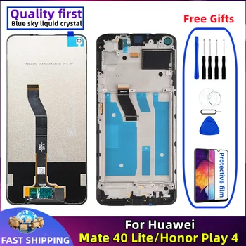 Для Huawei Honor Play 4 Mate 40 Lite Оригинальный ЖК-дисплей с рамкой для мобильного телефона, замена цифрового преобразователя сенсорного экрана в сборе