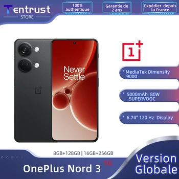 Глобальная версия OnePlus Nord 3 5G 8GB 16GB оперативной ПАМЯТИ MediaTek Dimensity 9000 120Hz Super Fluid AMOLED Дисплей 80W Зарядное устройство SUPERVOOC