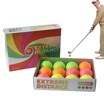 Профессиональные мячи для гольфа, 12 шт., двухслойные мячи для тренировок, высококачественный инструмент для занятий гольфом, новичков
