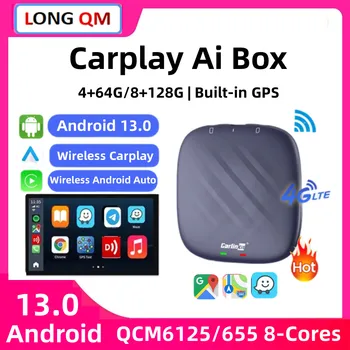 CarlinKit 8 + 128 Г CarPlay Ai Box Плюс Android 13 Для OEM Проводной CarPlay Беспроводной Android Auto CarPlay QCM6125 665 Для VW Audi Kia