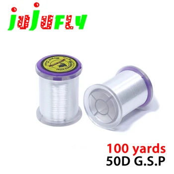 100 ярдов ультратонкой и прочной нити для завязывания мух GSP, 50-тонкая многослойная полиэтиленовая нить, прозрачная нить для завязывания мух