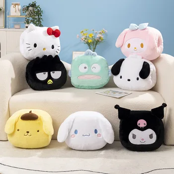 Новая Плюшевая Мультяшная Теплая Подушка для рук Sanrio Hello Kitty для путешествий, кемпинга, Офиса, Милые Подушки для сна, Диванная Подушка из аниме Каваи