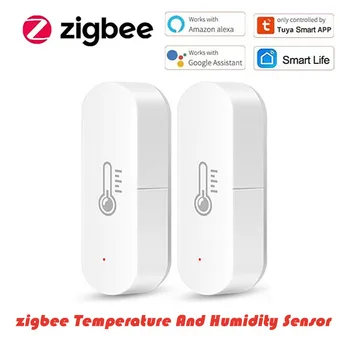 Датчик температуры и влажности Tuya ZigBee Home Connected Thermometer Работает с Smart Life Alexa Google Assistant