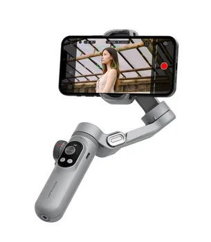 3-осевой ручной стабилизатор на подвесе смартфона POSK Smart X Pro с подсветкой для записи видеоблогов на мобильный телефон iPhone