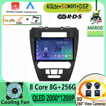 Android 13 Для Ford Fusion SE SEL Mondeo 2009-2012 Автомобильный мультимедийный 8-ядерный плеер DTS HIFI Головное устройство Оптический HDMI Радио GPS