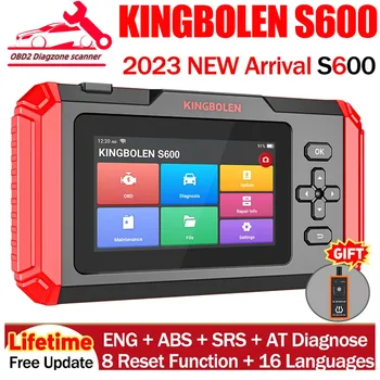 KINGBOLEN S600 4 средства диагностики систем ABS SRS ECM TCM 8 Сброс TPMS DPF Сброс тормозов OBD2 Сканер Пожизненное Бесплатное Обновление
