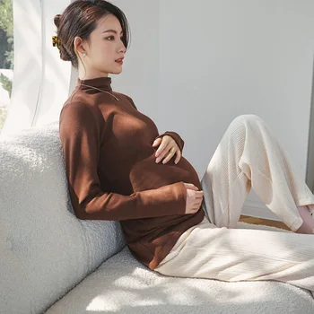 De Velvet Футболки для беременных с коротким воротом, футболка для фотосъемки беременных, одежда для беременных, футболка с теплым низом