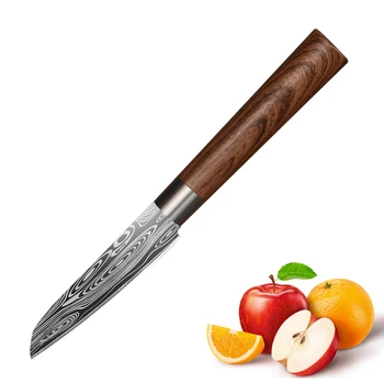 3,5-дюймовые Кухонные ножи Нож для нарезки мяса, фруктов, Нож для домашнего повара, Нож для нарезки овощей, фруктов, Дамасский универсальный нож