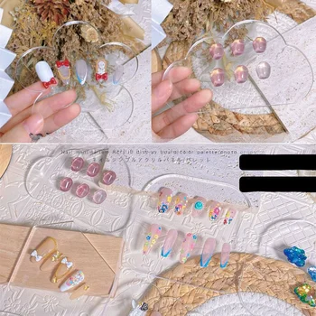 Прозрачная карточка для наращивания ногтей, Упрощенная Акриловая палитра, Цветная доска для наращивания ногтей, Реквизит для фотосъемки.