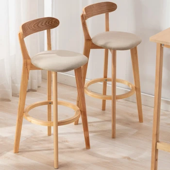 Барный стул для маникюра в скандинавском стиле, кухонные стулья из массива дерева, Японские обеденные стулья на открытом воздухе, мебель для балкона Taburete Alto Silla YX50BY