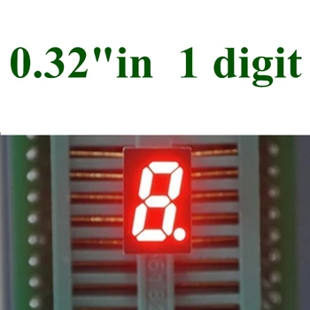 20ШТ 1-битный 7-сегментный КРАСНЫЙ светодиодный дисплей 0,32-дюймовая цифровая трубка Пластиковый металлический общий анод (трубка Nixie)