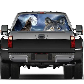 Волк для грузовика Джип Внедорожник Пикап 3D наклейка на заднее лобовое стекло Наклейка Декор Плакат на заднем стекле 57,9 X 18,1 дюйма A105