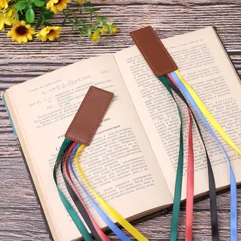 Маркеры для закладок из ленты Закладка из искусственной кожи с красочными лентами для книг