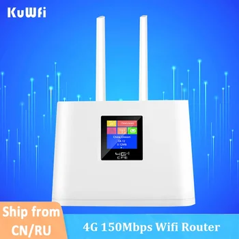 Беспроводной маршрутизатор KuWFi 4G CPE SIM-карта к Wifi LTE-маршрутизатору Беспроводной модем RJ45 WAN LAN Точка доступа Wi-Fi с интеллектуальным дисплеем