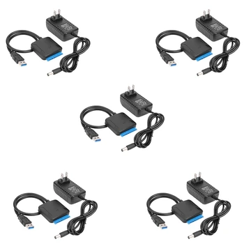 5X Кабель для передачи данных USB-Sata, 2,5 / 3,5-дюймовый кабель USB 3.0 Easy Drive, кабель-адаптер для жесткого диска Sata (штепсельная вилка США)