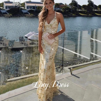 Длинное свадебное платье Lucy Mermaid Женские Элегантные роскошные вечерние платья 2024 Сексуальные длинные платья с открытой спиной для особых мероприятий